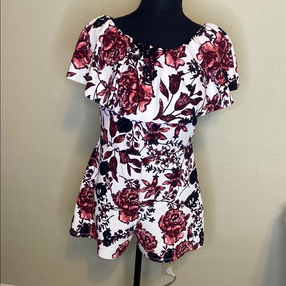 Almost Famous Floral Off-Shoulder Women's Romper
